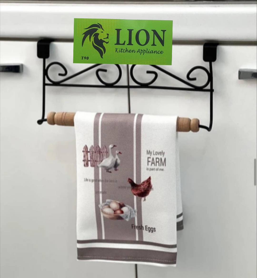 آویز حوله و دستمال کابینتی لیون مدل چوبی