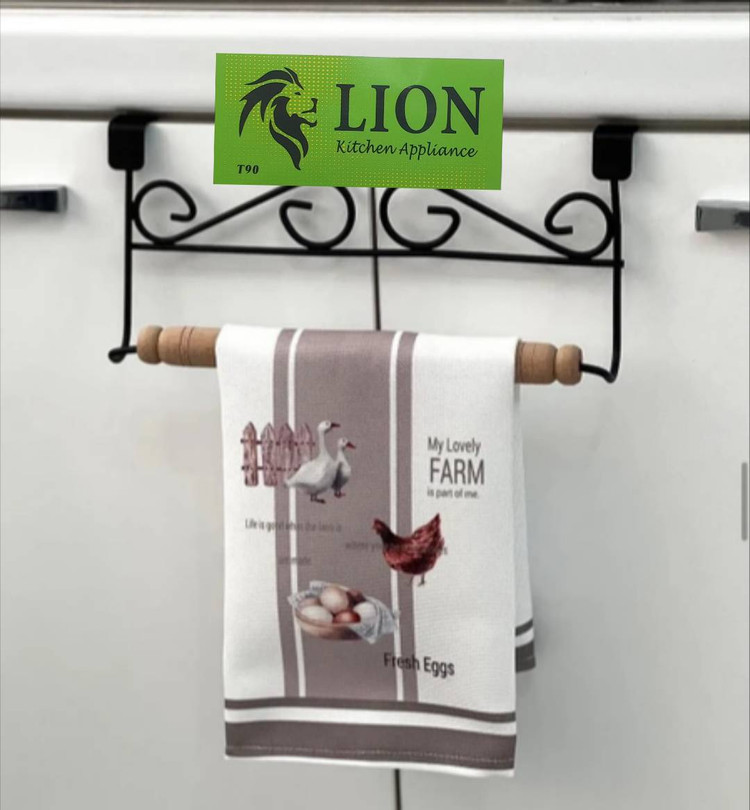 آویز حوله و دستمال کابینتی لیون مدل چوبی